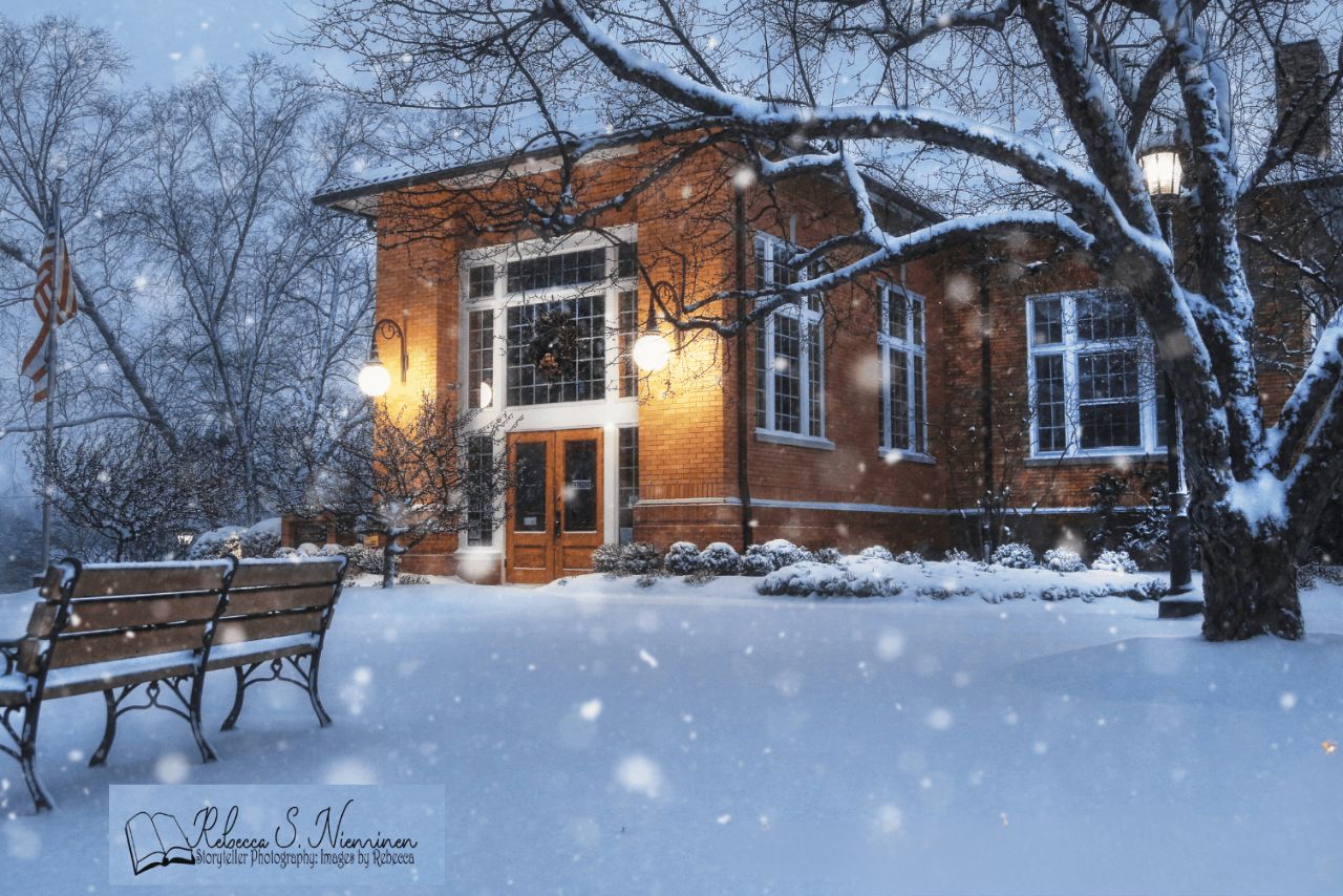 The Library in the winter taken by Rebecca Nieminen.