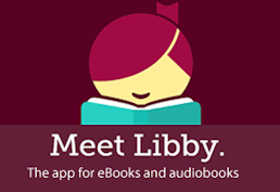 smiling girl reading, text says meet libby the app for ebooks and audiobooks